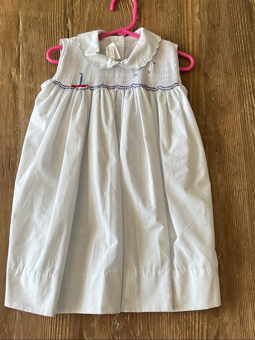 Light Blue Smocked Sailboat Dress for Girls